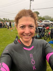 getting ready for the swim