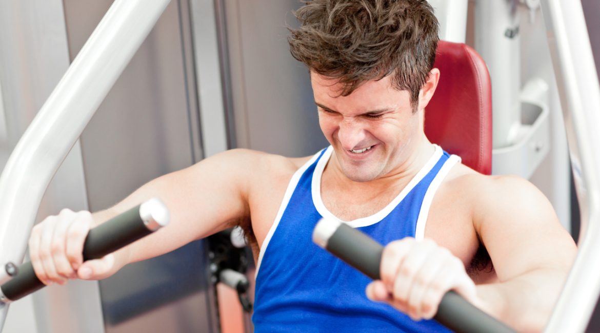 Man on the gym machine