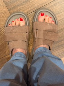 wearing the roll recovery solace slide