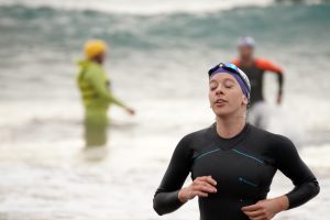 woman running to transition