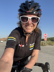 hilary riding a bike